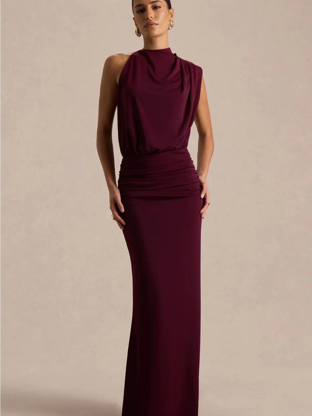 Club L London Burgundy Maxi Dress